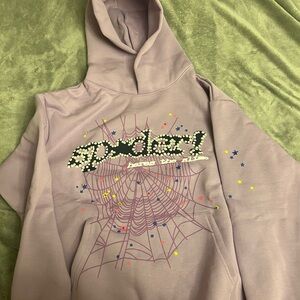 Purple Hoodie with Spider Web Design